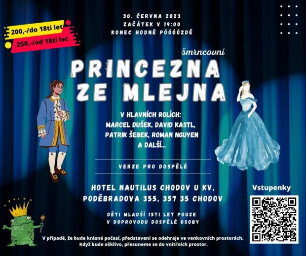 Divadelní představení v hotelu Nautilus ve spolupráci s divadlem Star: Princezna ze mlejna!